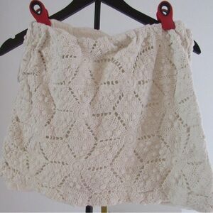 Free People Cream Crochet Mini Skirt